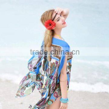 Chiffon Sarong Wrap Tribal print Oversize Beach Cover Up