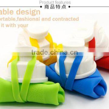 Food grade silicone milk dropper water bottle foldable