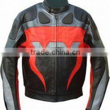 DL-1202 Leather Motorbike Racing Jacket , Motorcycle Racer Jacket