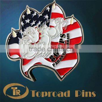 custom challenge coin with simmering effect