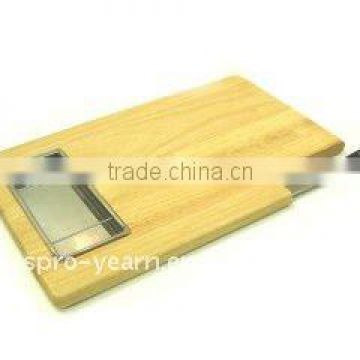 Practical Wooden Chopping Block Cutting Board with Plate Tray and Knife