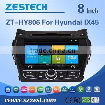 2din 8" car audio for Hyundai ix45 car audio with gps dvd CD player accessories 3G 10disc