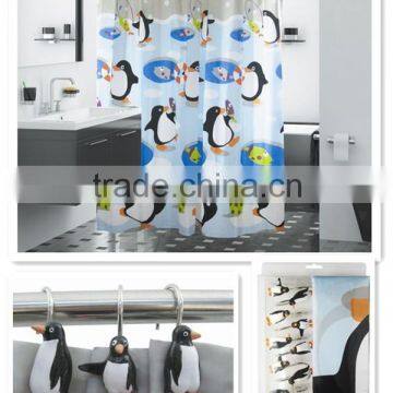 Yellow Duck Pattern Factory Professional Produce 100%polyester Shower Curtains photo-6