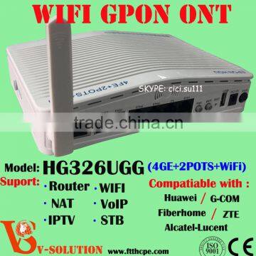 4GE+2FXS+WiFi+USB GPON ONT Wireless Router VoIP Home Gateway FTTH Modem for Smart Home/SOHO Solution Made in China