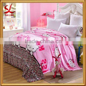 Fashion Hello Kitty Print Throw Blanket Soft Coral Fleece Bedding /Baby Blanket