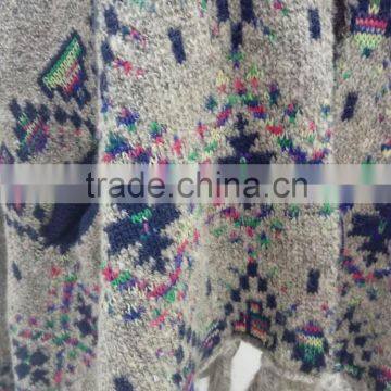 Ladies Elegant Multi Color Knitted Cardigan With Fringes photo-6