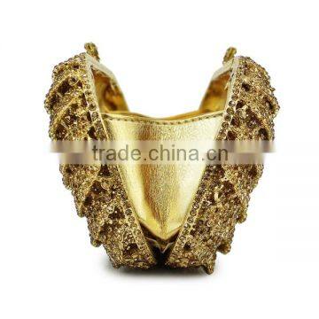 Hard Metal Box Gold Stone Clutch Evening Bag Pumpkin Woman Handbags Fashion Ladie Fancy Purses(8792A-G) photo-4