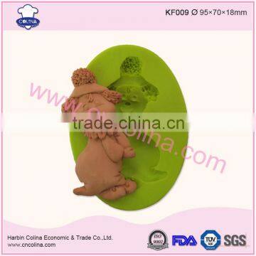 Cute dog shape cake decoration fondant silicone mold