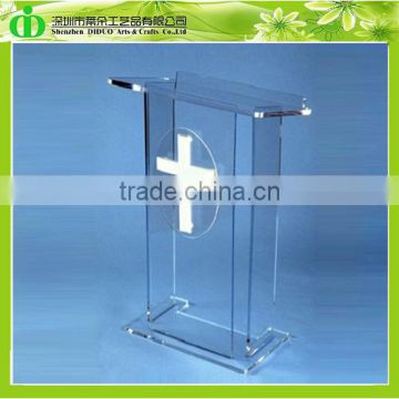 DDL-0018 ISO9001 Chinese Factory Wholesale SGS Test Hot Sales Organic Glass Church Podium