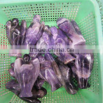 high quality natural amethyst crystal angel figurines