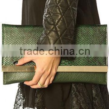 faux snake pu leather large clutch bag