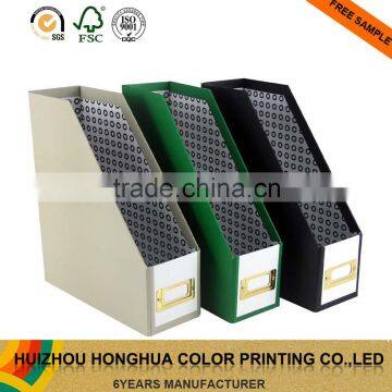 Cardboard Handmade File Decoration File Holder Foldable File Organizer with Metal Reference Card