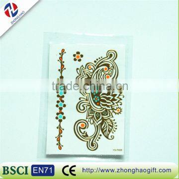 New arrived customized wholesale craft unique decorative fancy waterproof gold hair sticker