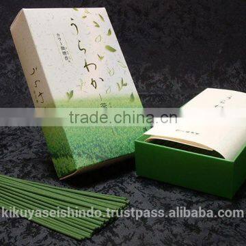 Seijudo Incense Sticks, Urawaka Series, Green Tea, Bulk Pack, Less Smoke Type
