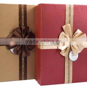 colorful paper box with ribbon