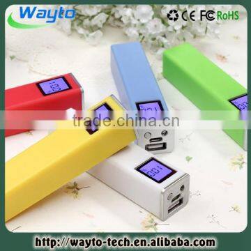 Factory wholesale portable 2600mah usb power bank with LCD display for new year