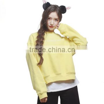 2016 New Design Open Sides Plain Sweatshirts Without Hood For Women