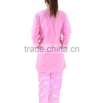 Kevince Women Polar Fleece Pyjamas Set Pajama Pink Mouse 1000pcs up OEM Factory Directly photo-3