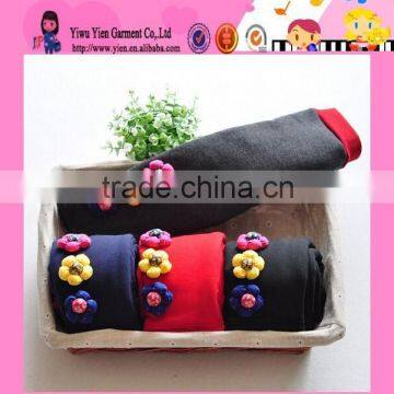 Free Shipping Three Little Flower Clip Cotton Pants For Kids