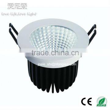 High bright high quality Dimmable COB led downlight ceiling 9w 12w 15w