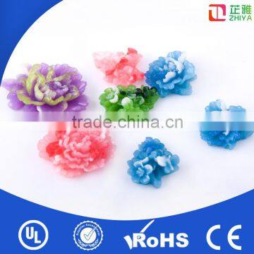 Wholesale flat back resin coated flowers for jewelry,rhinestone flowers