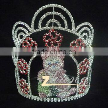 Christmas design lovely rhinestone bear pageant tiara