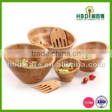 High Quality Hot Selling Bamboo Bowl Set, Bamboo Salad Bowl Set Wholesale