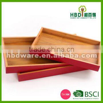 High quality Wood serving tray with color painting for hotel