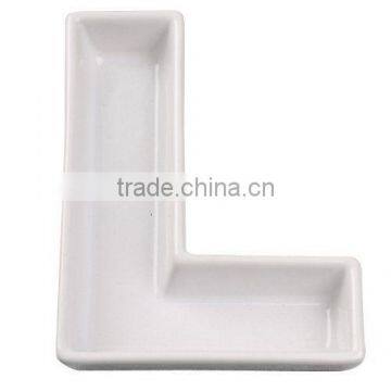 White New Ceramic Love Letter L Dish