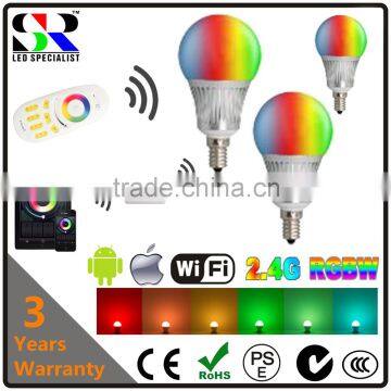 Chinese low price China IOS and Android 5W WIFI LED RGBW bulb light