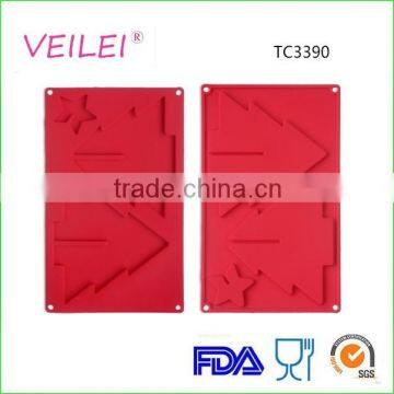 Two chrismas trees cake decoration molds tools silicone mould