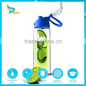 Clear Wholesale BPA Free Fruit Infuser Plastic Sport Water Bottle