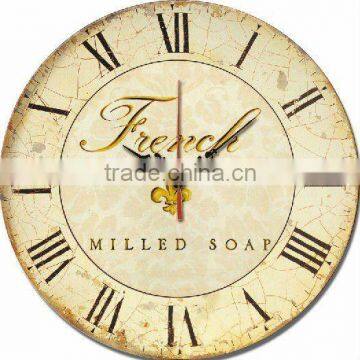 Clock in round stretched canvas prints