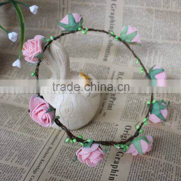 wholesale artificial floral fabric silk ornament for wedding garland headwrap