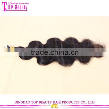 Natural Black Peruvian Hair Raw Unprocessed Virgin Large Stock Body Wave Tape Hair Extension