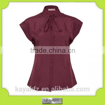 purplish red ladys satin slim fit shirts