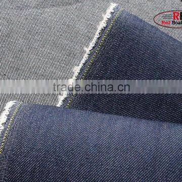 Factory Stock Lot Indigo Slub 72%Cotton Denim Fabric photo-2