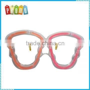 Connectors and frames for grimace shape flashing glasses, glowing glasses