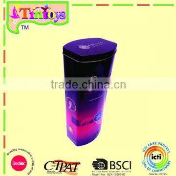 wine bottle whiskey cognac promotion pillow shape tall tin box
