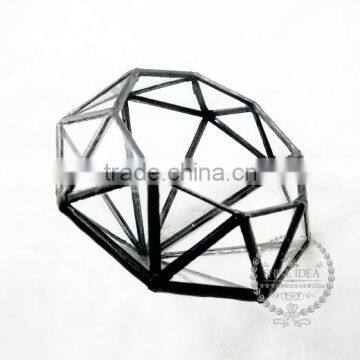10*11*8cm Geometric Diamond Shape Air Plant Planter Glass Terrarium Flower Arrangement Indoor Greenhouse Home Decoration 0100001