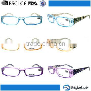 Bright color hot stamping temple pc retro reading glasses