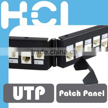 Taiwan Supplier 1U 24 Port Angled Discrete Unshielded Snap-In Type Patch Panel