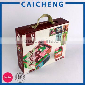 Customized design art paper+white corrugated packaging box for toy