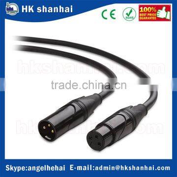 Wholesale male to female M/F 10ft 3 pin XLR connector cable gold-plated high grade low noise microphone cable