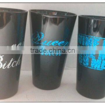 16 oz Colored Glass Tumbler with Decorated Printing