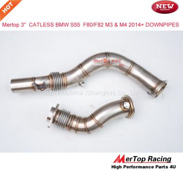 Mertop 3.0'' B** S55 F80 F82 M3 M4 Drawbenching Surface Treatment Catless DOWNPIPE 2014+