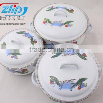 3 Pcs Casserole Straight Shape W/Metal Cover Dark Color Decor photo-3