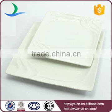 Square Shape White Porcelain Fine Dining Plates photo-3