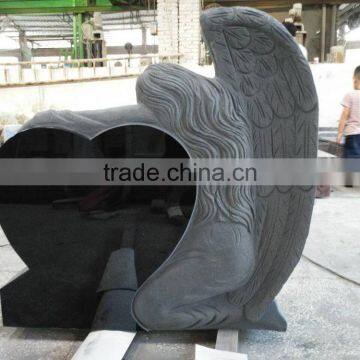 Granite Tombstone;angel With Heart Granite Tombstone;hand Carved Headstone photo-2