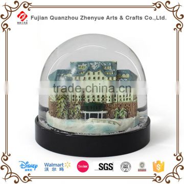 Acrylic material decorate building snow globe